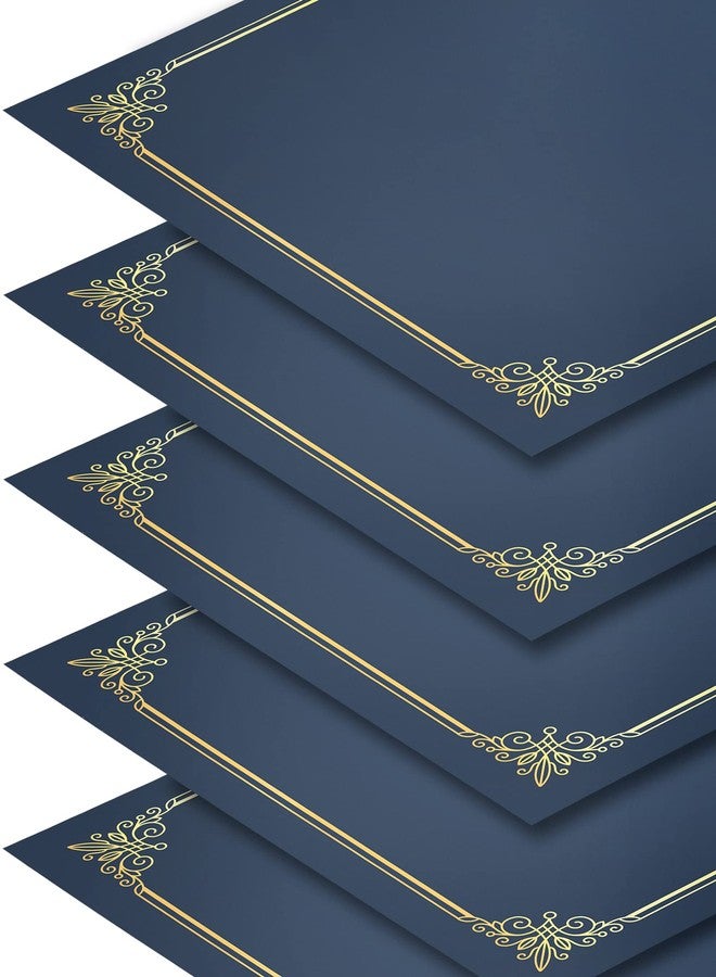 GNL 50 Packs Blue Certificate Holders - Diploma Holders, Certificate Covers with Gold Foil Border, for Letter Size 8.5 x 11 Award Certificate Paper and Documents - Image 2